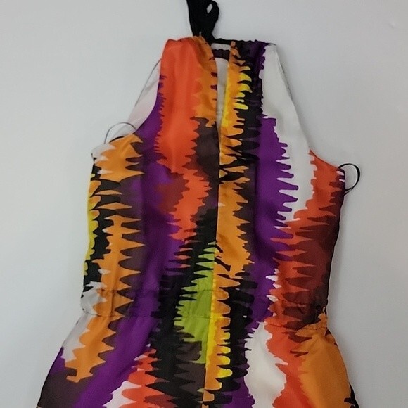 TRINA TURK Wavelengths Colorful Silk Halter Dress size 2 - Picture 5 of 9